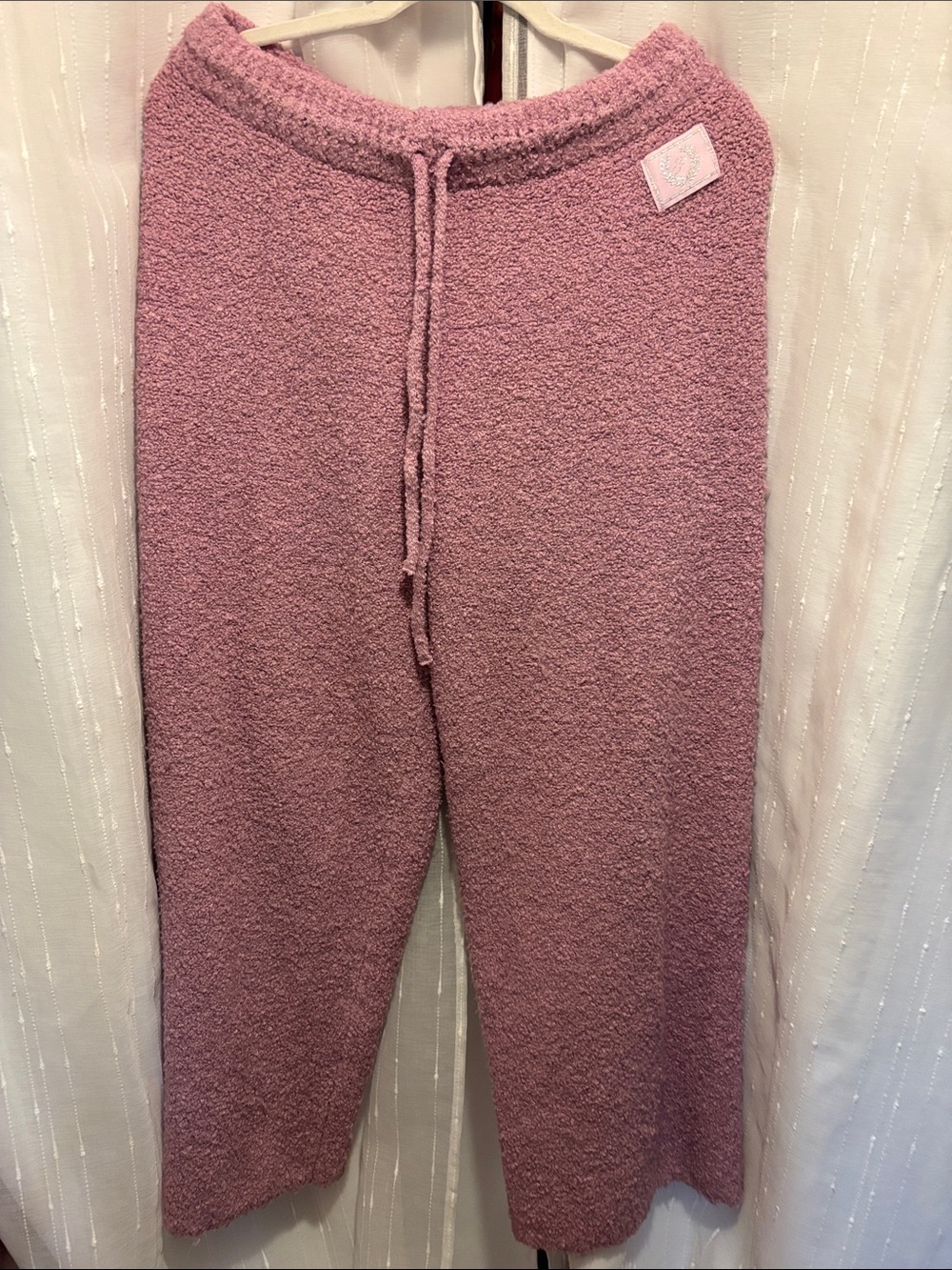 PINK Victoria's Secret Plush Wide Leg Lounge Pants in Dusty Rose Pink